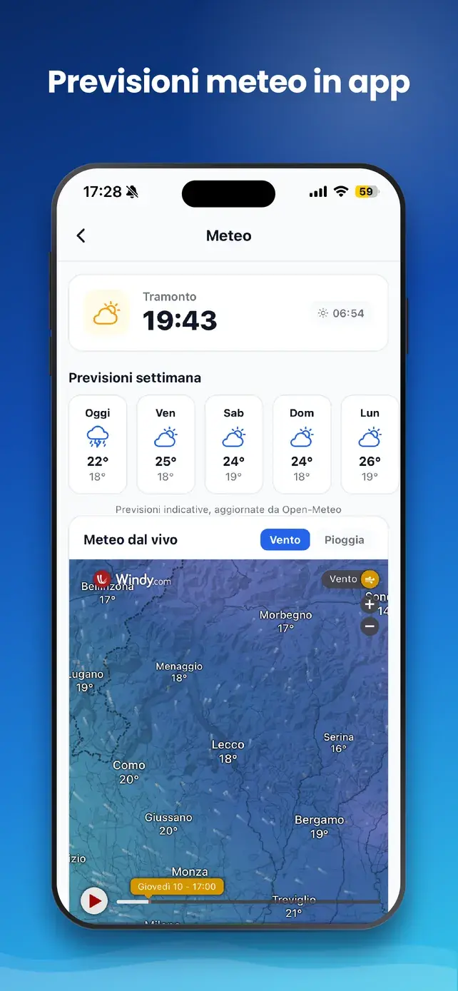 App GasWake — Meteo sul Lago di Lecco